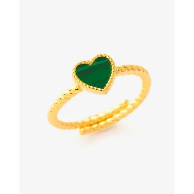 ANILLO CORAZON MALAQUITA DO MQ
