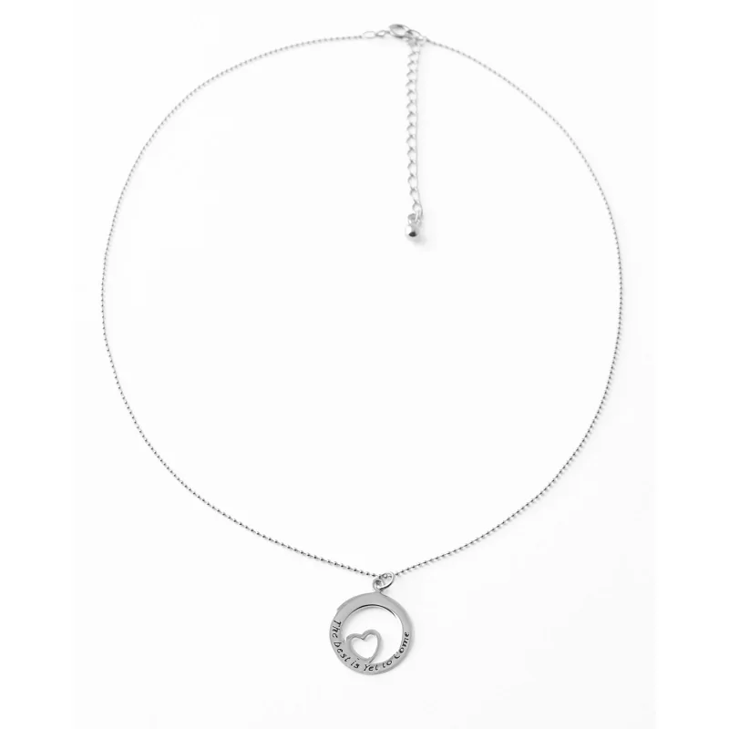 COLLAR CIRCULO Y CORAZON PLATA  RH 