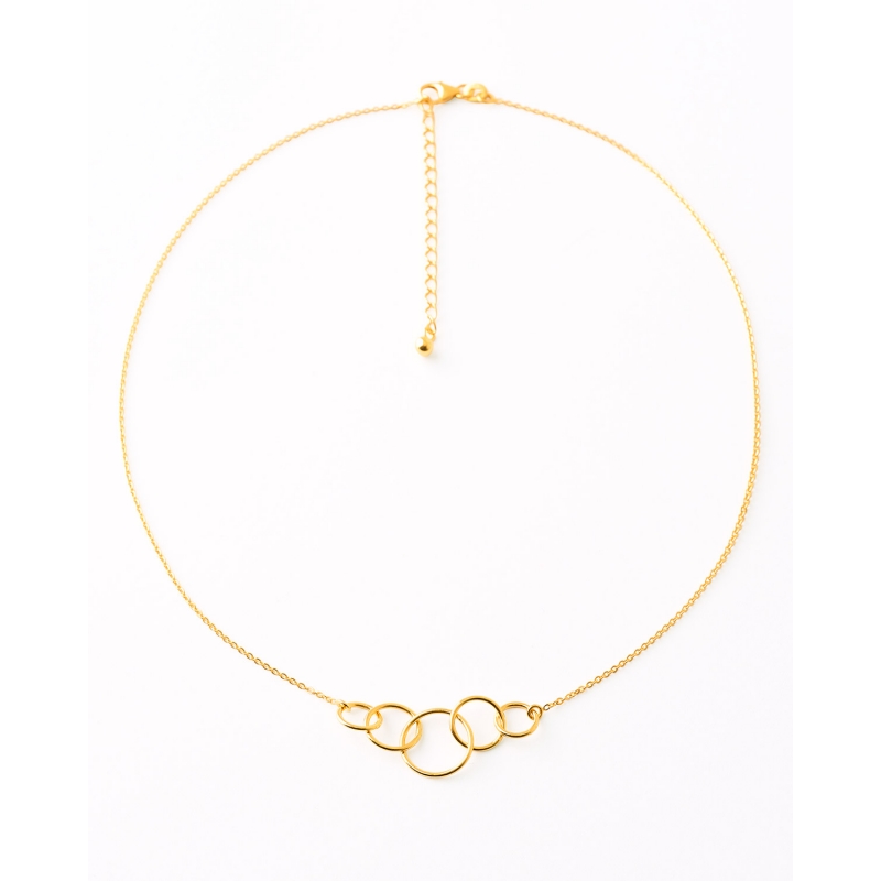 COLLAR 5 CIRCULOS 40+5CM PLATA DO 