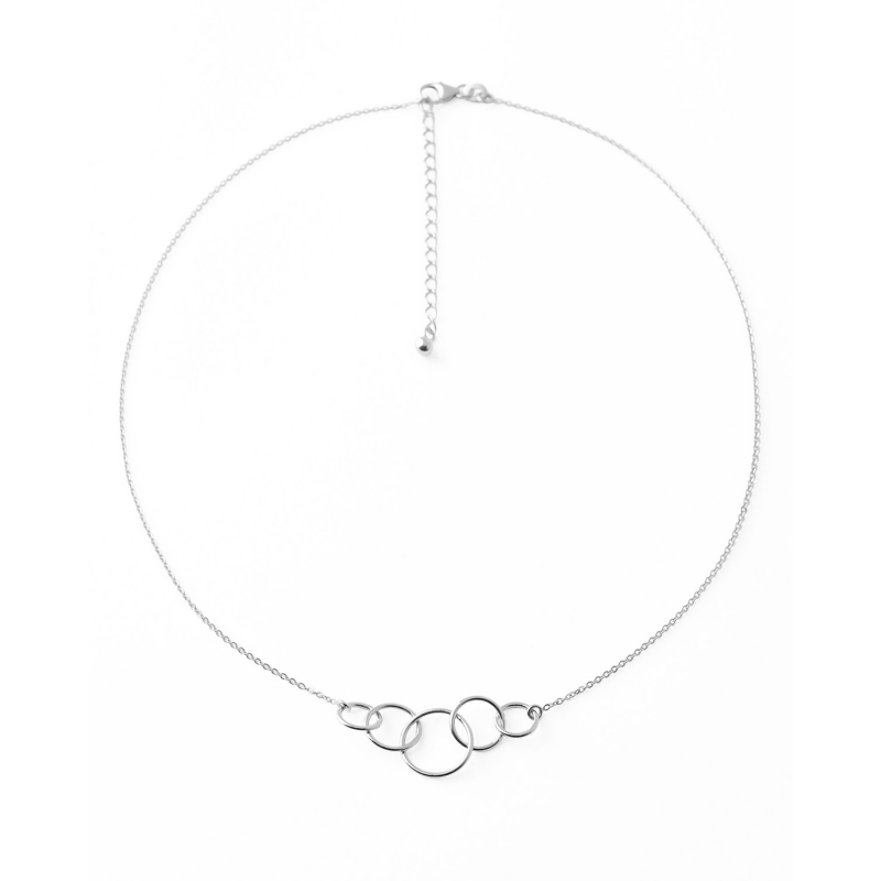 COLLAR 5 CIRCULOS 40+5CM PLATA RH 