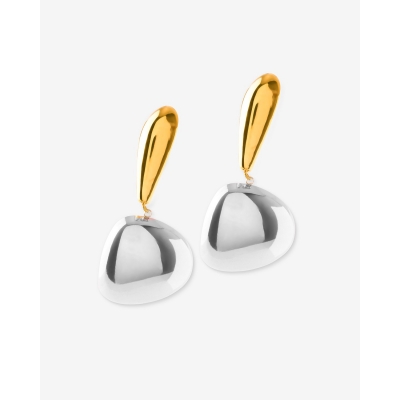 PENDIENTES ACERO BICOLOR 6CM