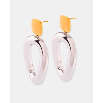 PENDIENTES ACERO BICOLOR...