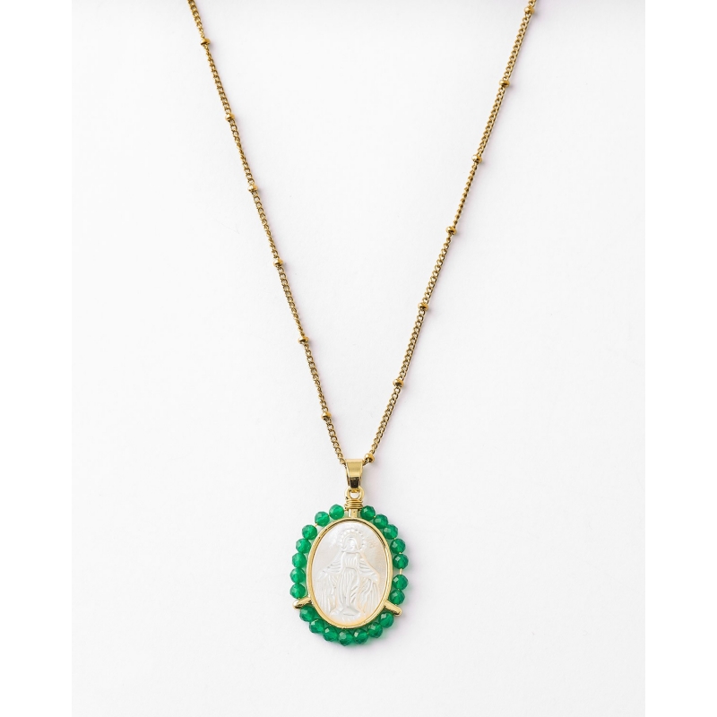 COLLAR MEDALLA NACAR VIRGEN Milagrosa...