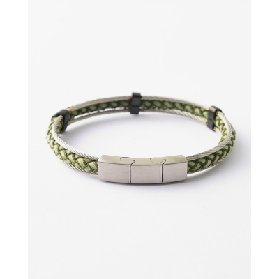 PULSERA CUERO Y CABLE...