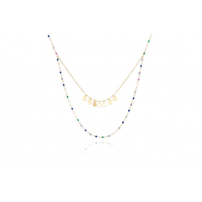 Collar Multi Doble 7 Chapas CZ