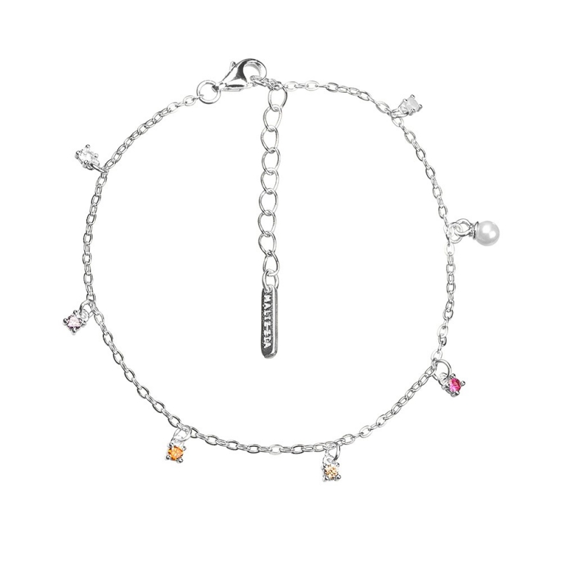 Pulsera Plata 16+3cm 6 Circonitas 2mm...