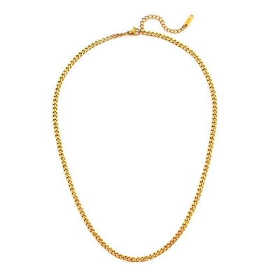 Collar Acero 3Mm Cubano 50+5Cm