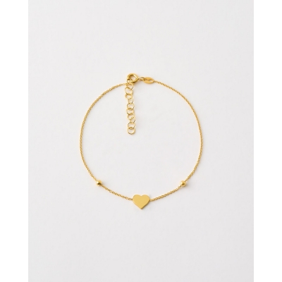 PULSERA CORAZON 7MM Y BOLAS...