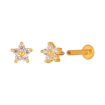 Piercing Acero Flor 4Mm, 5...