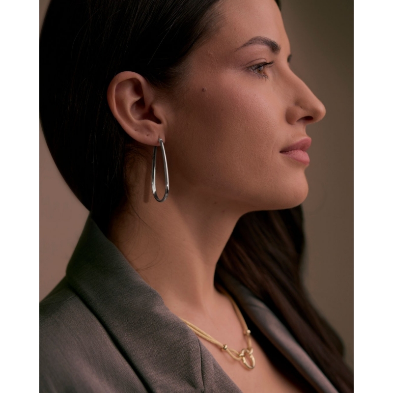 Pendiente Ovalo 45x26mm Plata Plata RH