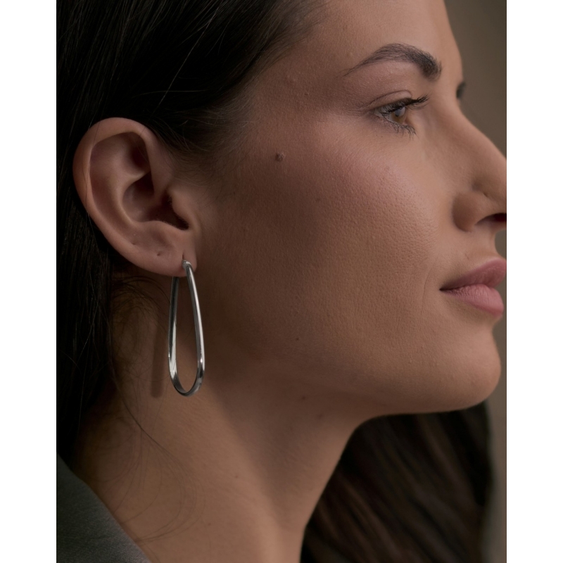 Pendiente Ovalo 45x26mm Plata Plata RH