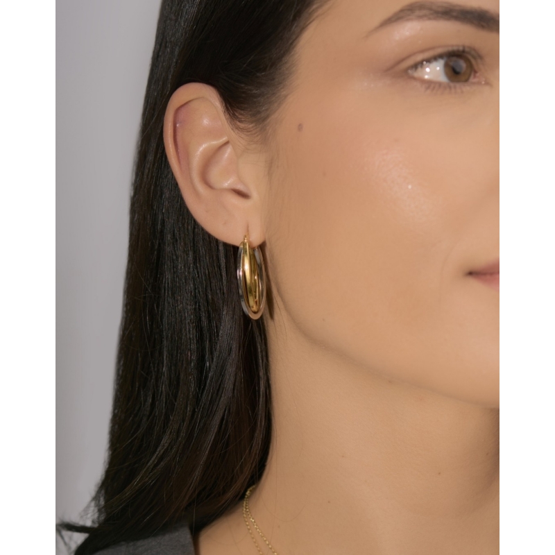 PENDIENTES DOBLE ARO OVALADO 20X15MM...