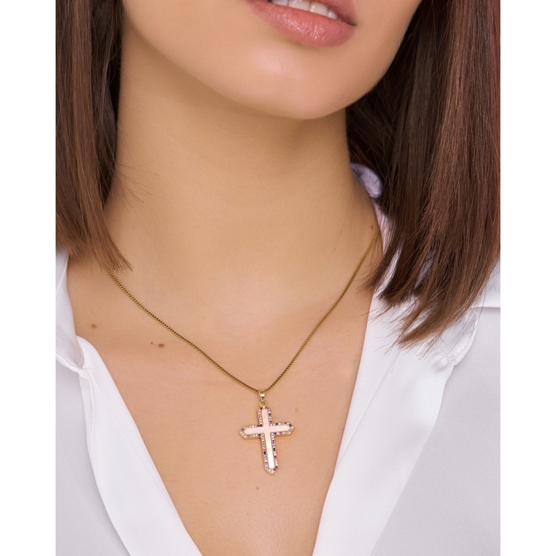 COLLAR CRUZ NACAR 30X23MM CIRCONITAS...