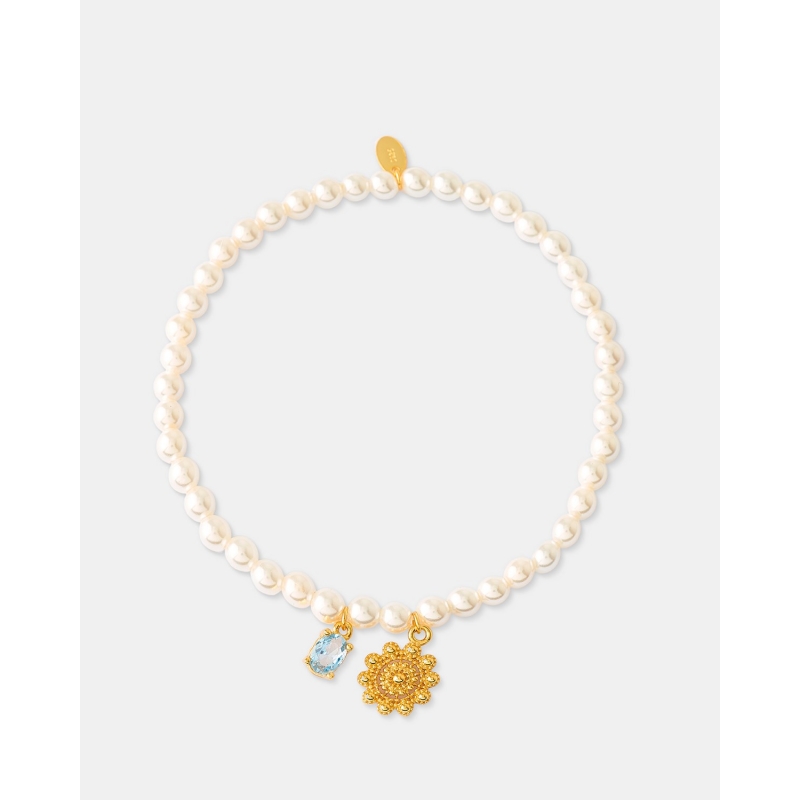 PULSERA PERLAS 4.5MM - BOTON CHARRO...