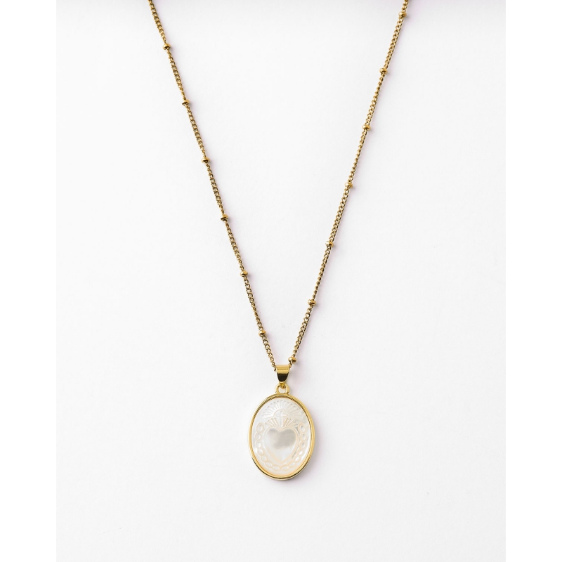 COLLAR MEDALLA NACAR SAGRADO CORAZÓN...