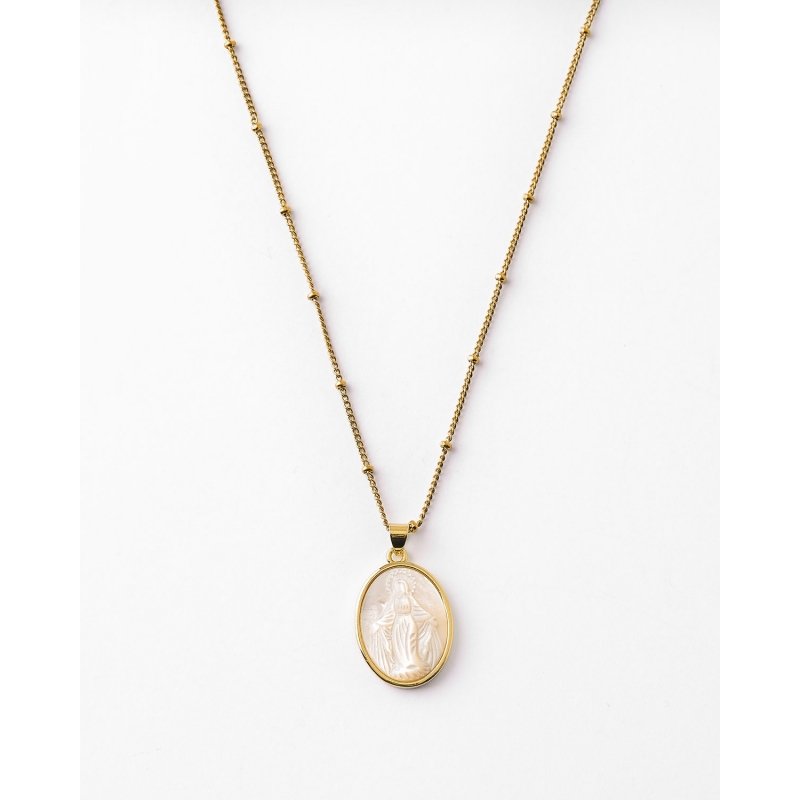 COLLAR MEDALLA NACAR VIRGEN MARIA...