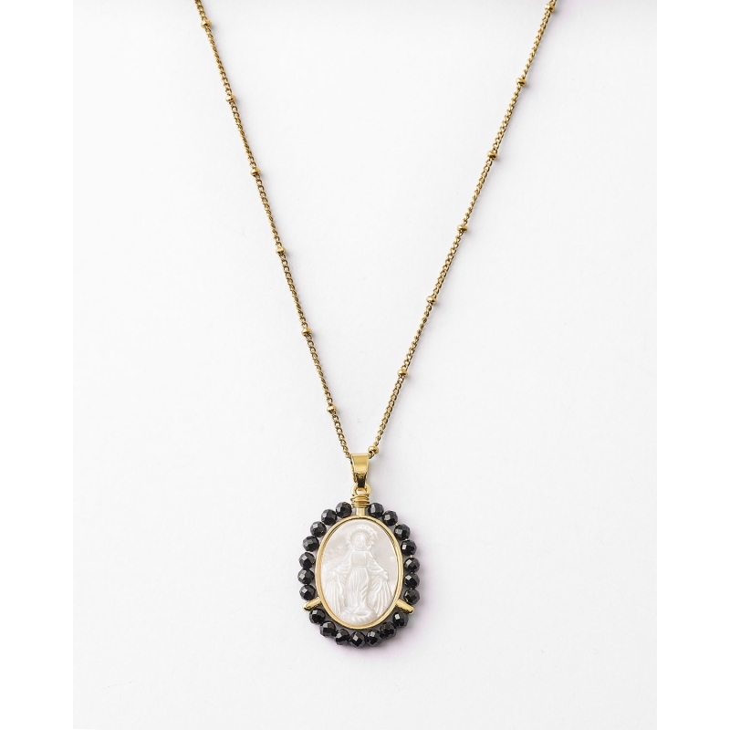 COLLAR MEDALLA NACAR VIRGEN Milagrosa...