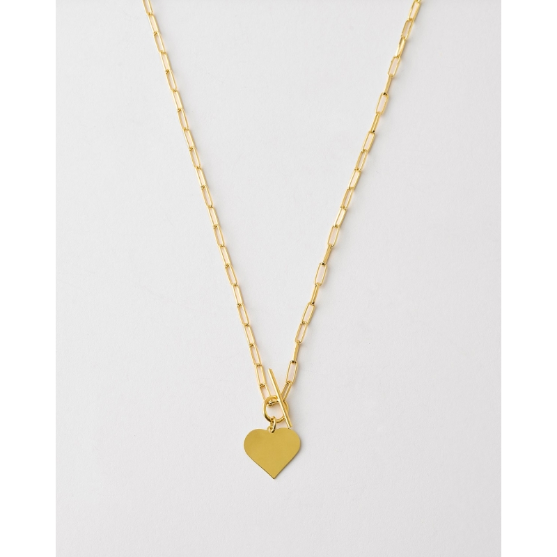 COLLAR ESLABONES CORAZON - 42+ 3CM LARGO