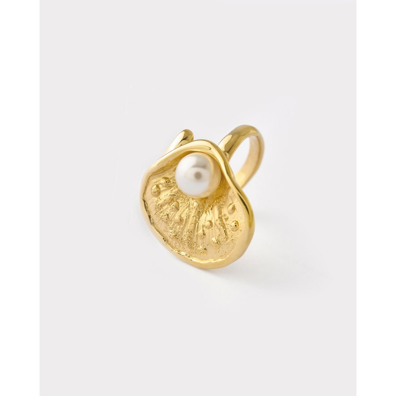 ANILLO CONCHA 22MM PERLA BLANCA 7MM