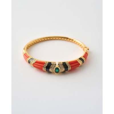 BRAZALETE ESMALTE NARANJA Y...