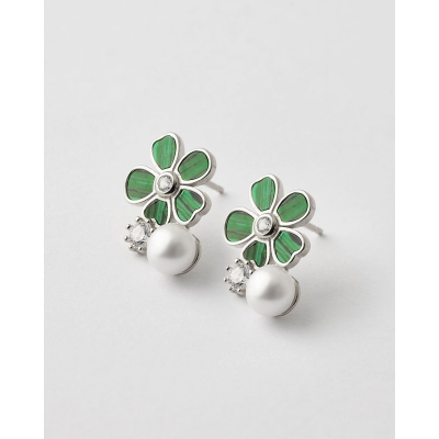PENDIENTES FLOR MALAQUITA...