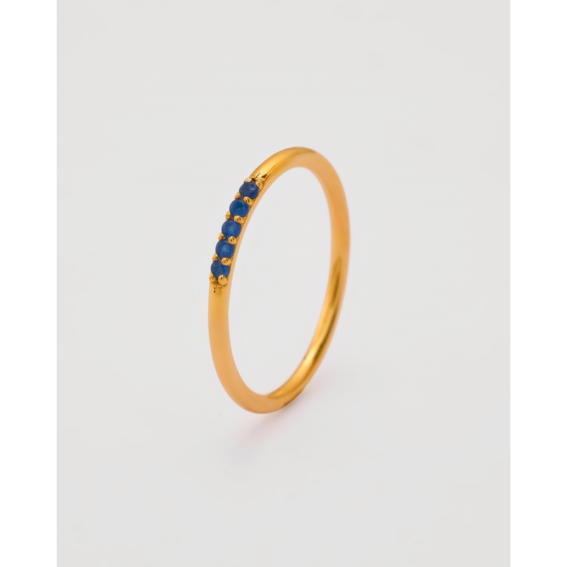 ANILLO TIRA DE 5 CIRCONITAS 1MM PLATA