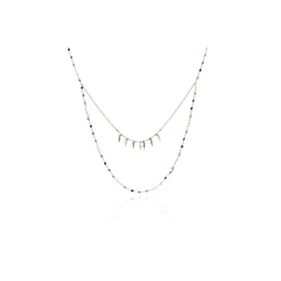 Collar Multi Doble 7 Cruces CZ