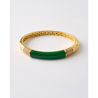 BRAZALETE ESMALTE VERDE Y...