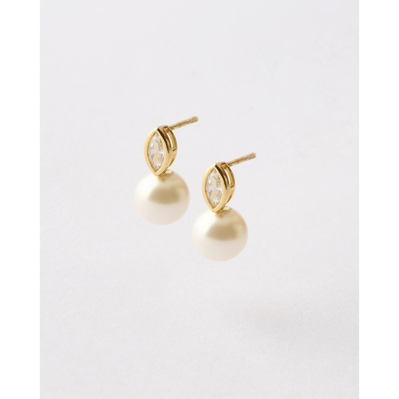 PENDIENTES CIRCONITA LAGRIMA Y PERLA 8MM