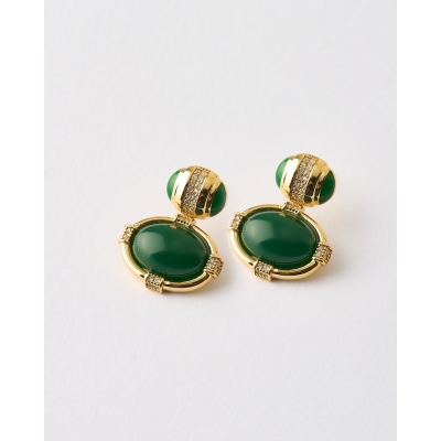 PENDIENTES ESMALTE VERDE...
