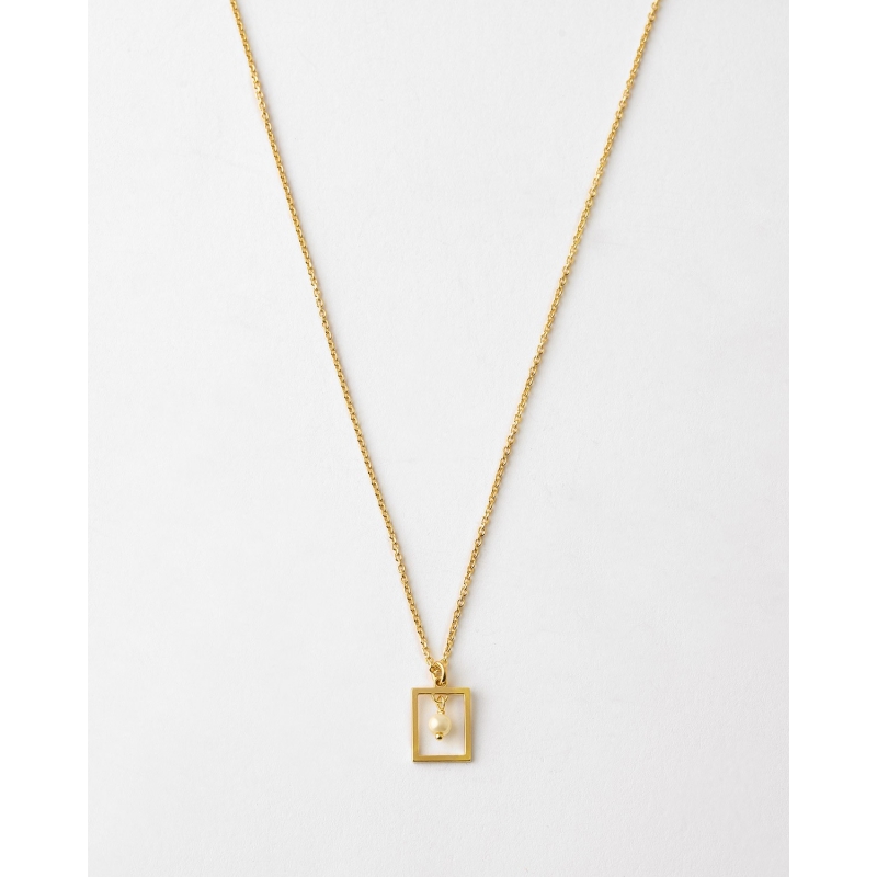 COLLAR RECTANGULO 11X9MM  PERLA 3MM -...