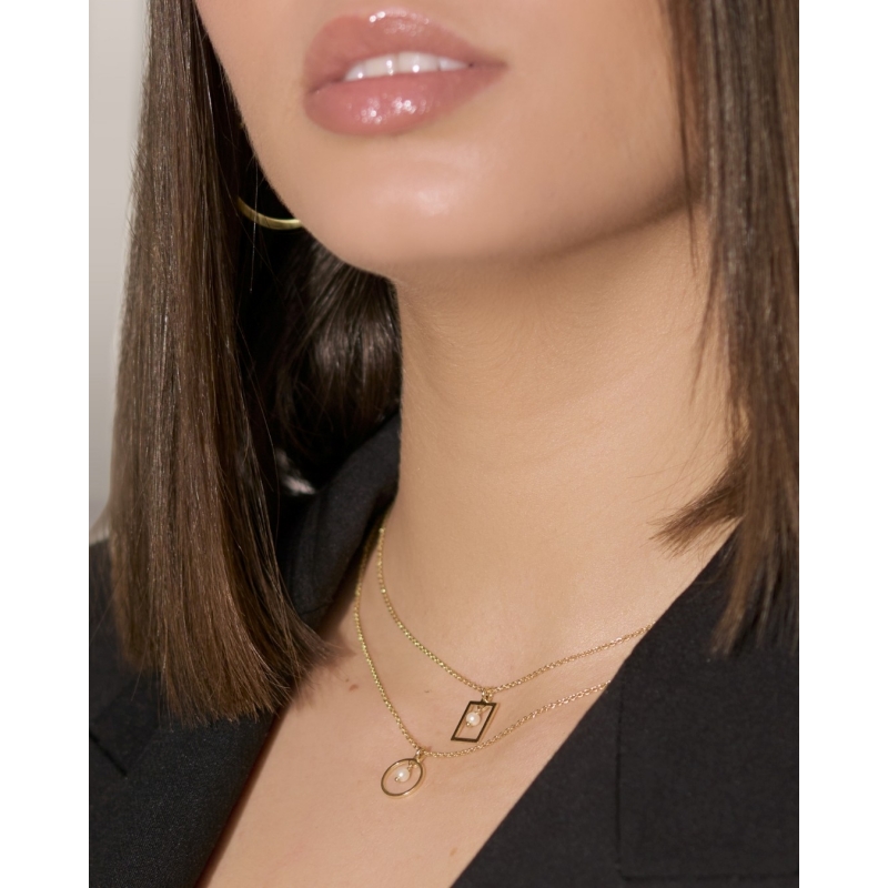 COLLAR CIRCULO 10MM PERLA 3MM - 42+5...