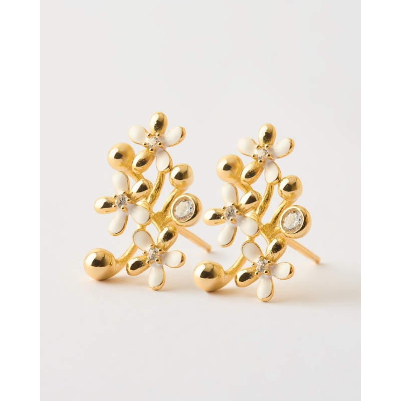 PENDIENTES FLORES 20X14MM ESMALTE Y...