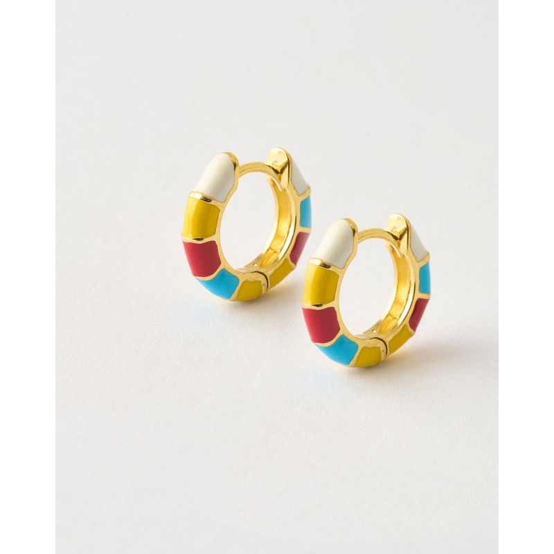 PENDIENTE ARO 15MM X 3MM GROSOR ESMALTE 