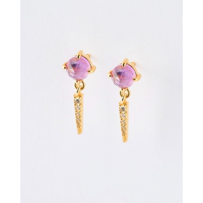 PENDIENTES AMATISTA 5MM -...