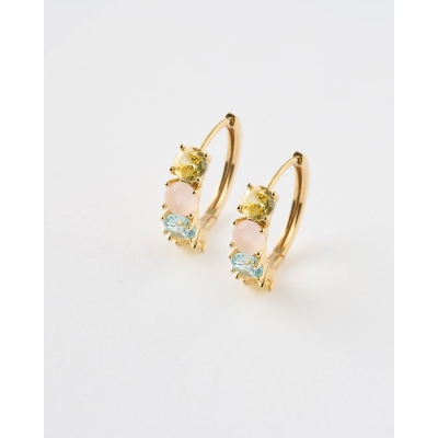 PENDIENTES ARO 15MM CUARZO...