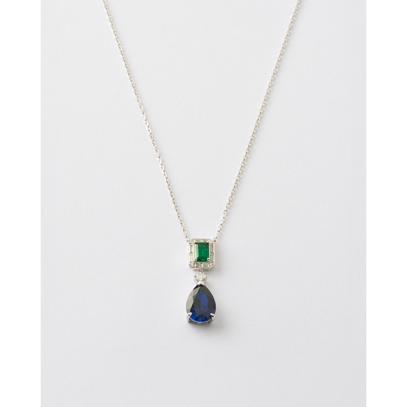 COLLAR CIRCONITA ESMERALDA 8X5MM Y...