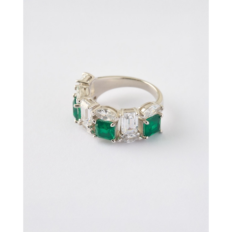 ANILLO DOBLE BANDA CIRCONITAS OVAL Y...