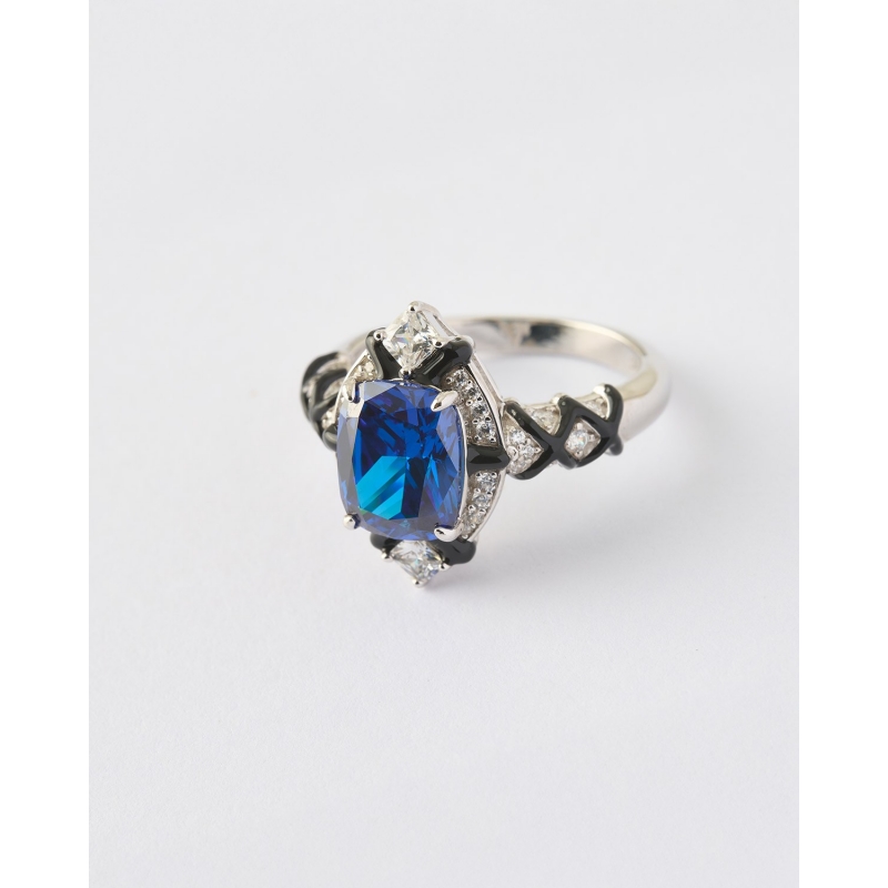 ANILLO CIRCONITA OVAL CENTRAL ZAFIRO