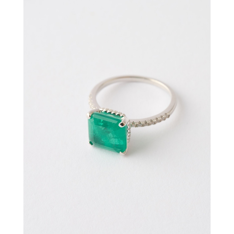 Anillo Circonita Esmeralda 10mm