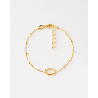 PULSERA CADENA BOLAS OVALO...