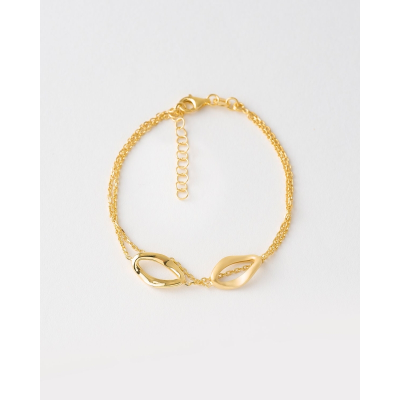 PULSERA DOBLE CADENA OVALOS 15MM MATE...