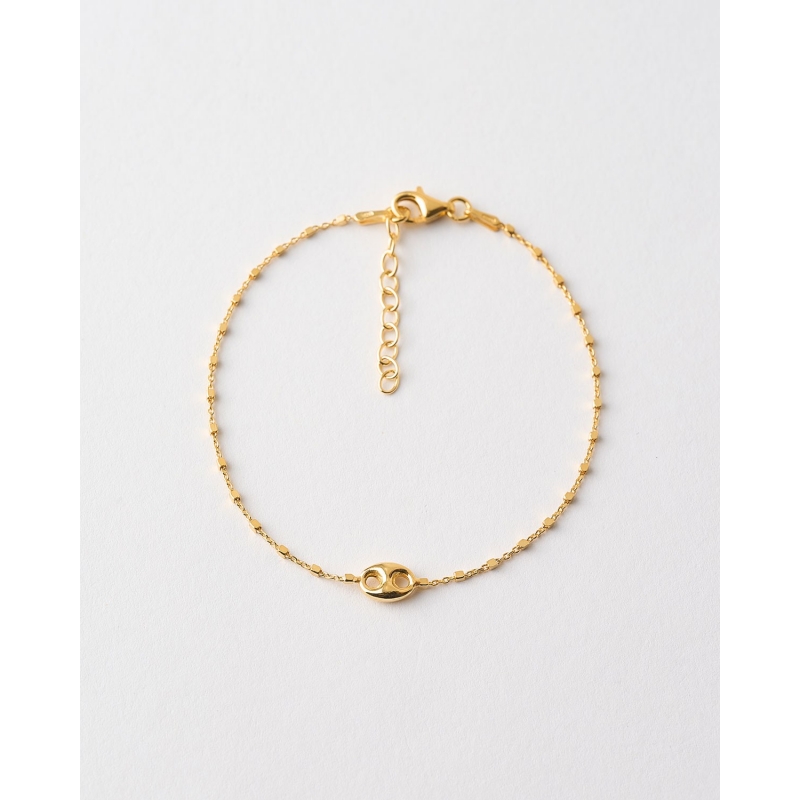 PULSERA CADENA CUBOS Y ESLABON 8X5MM...