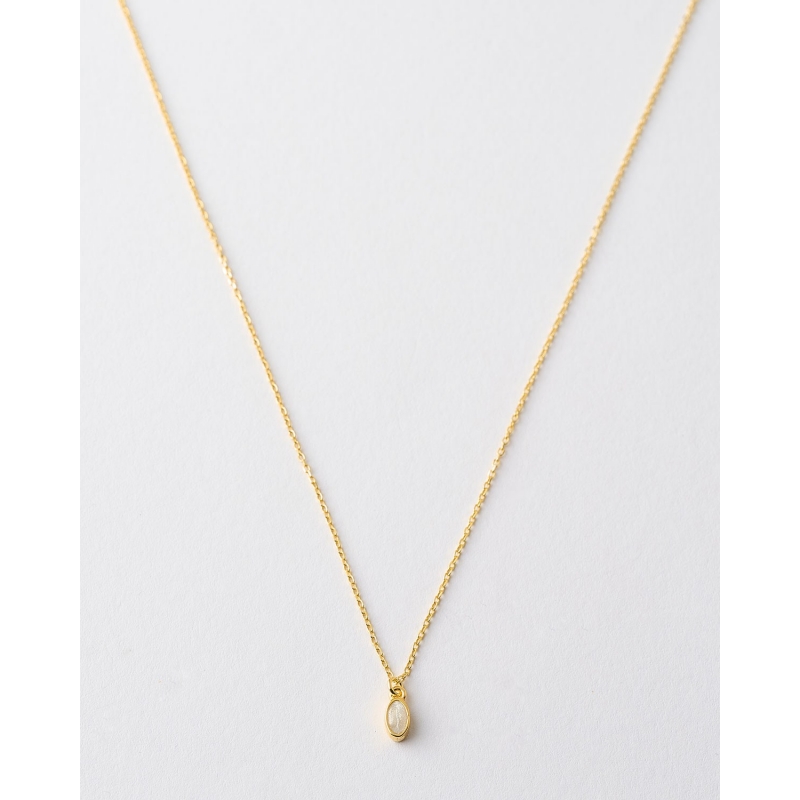 COLLAR OVALO NACAR 6X3MM - 40+5CM LARGO