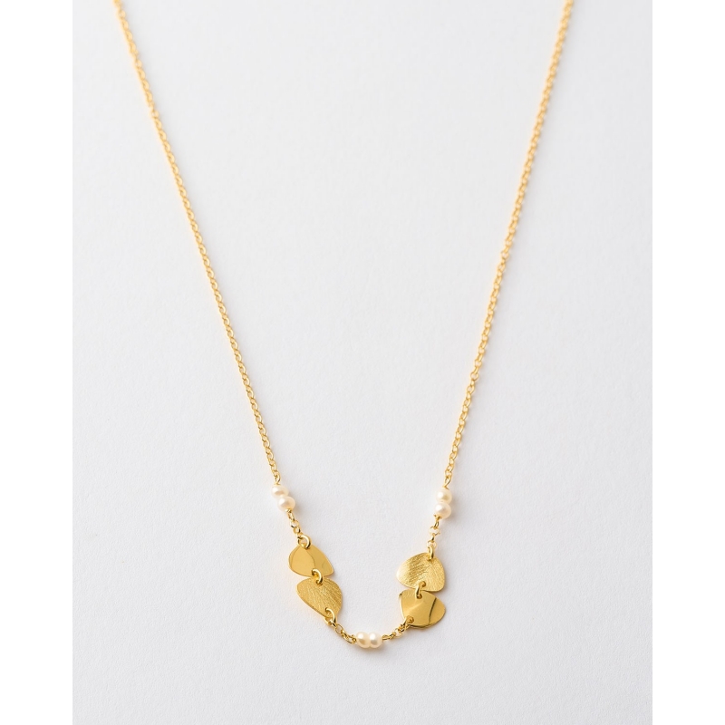 COLLAR TRIANGULOS Y PERLAS - 40+5CM...