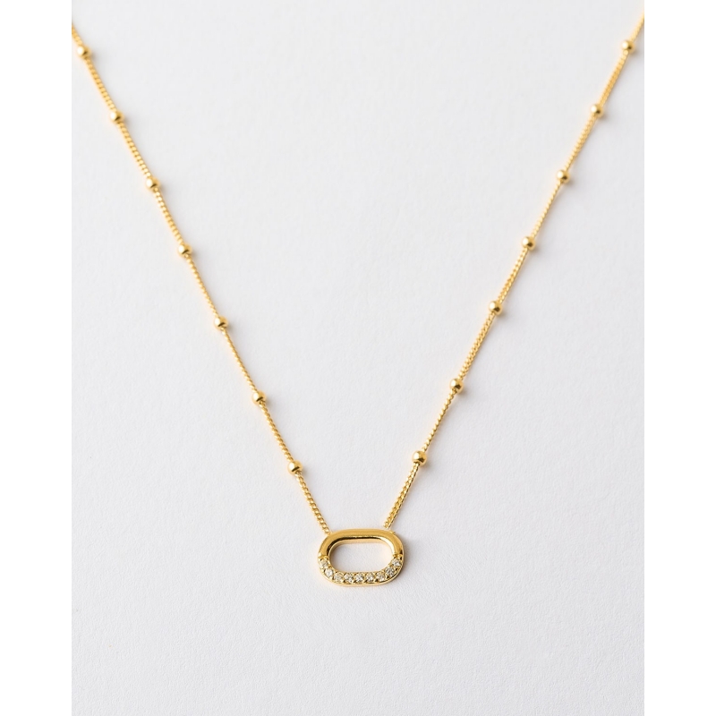 COLLAR CADENA BOLAS OVALO CIRCONITAS...