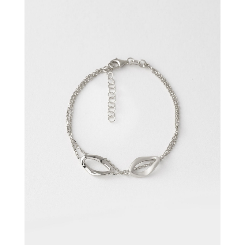 PULSERA DOBLE CADENA OVALOS 15MM MATE...