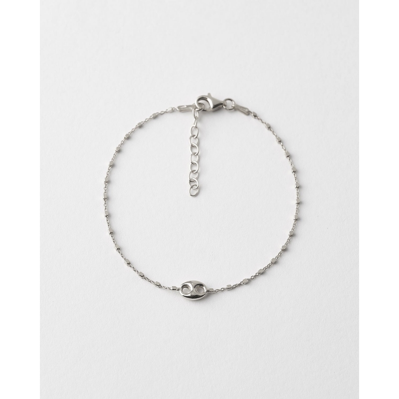 PULSERA CADENA CUBOS Y ESLABON 8X5MM...