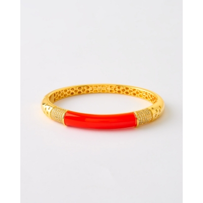 BRAZALETE ESMALTE NARANJA Y...