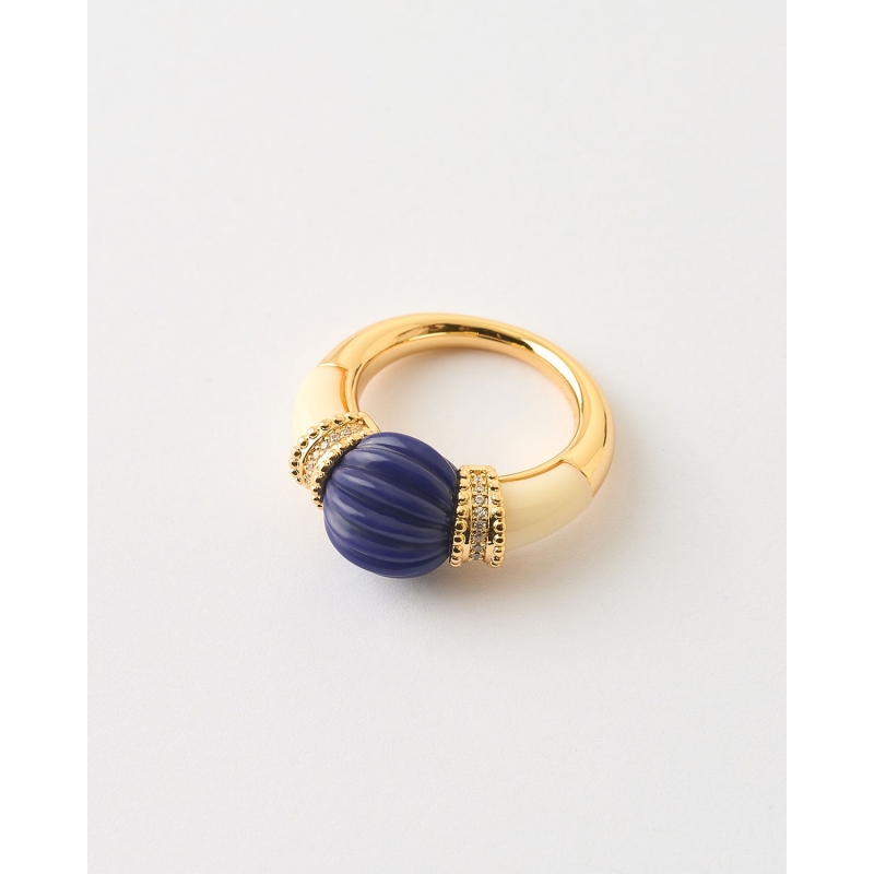 ANILLO ESMALTE CONCHA BLANCO Y AZUL...